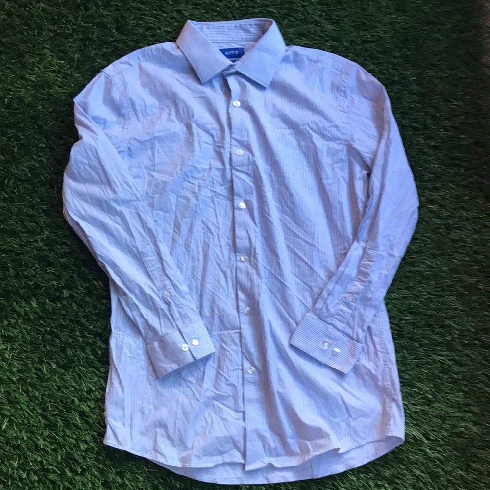 Apt. 9 Primier Flex Slim Fit Light Blue Button Down Shirt Mens L